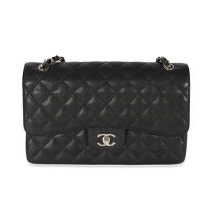 Chanel Black Caviar Jumbo Classic Double Flap Bag